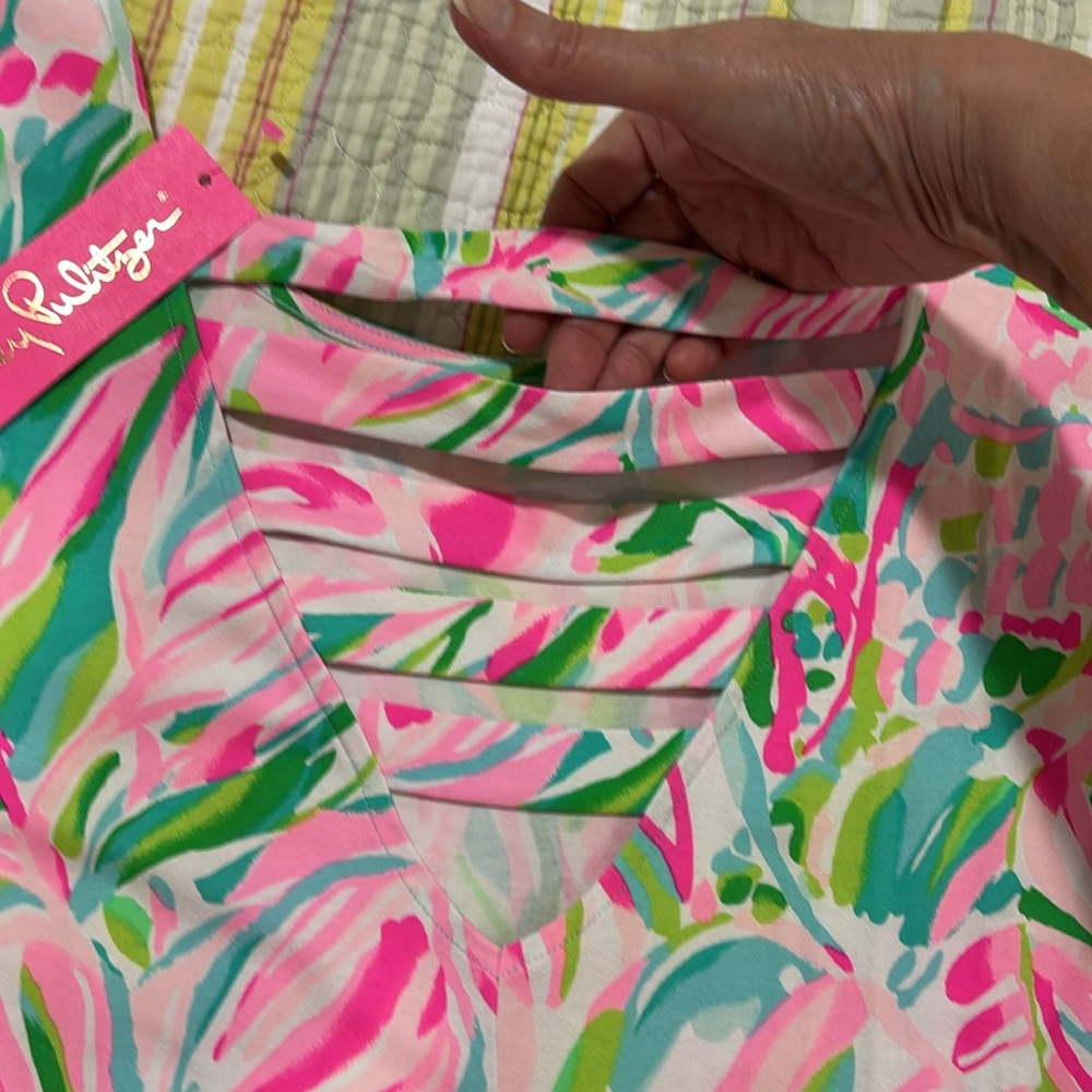 Lilly Pulitzer Tropical Pink and Green Ophelia Dress - Picture 9 of 11